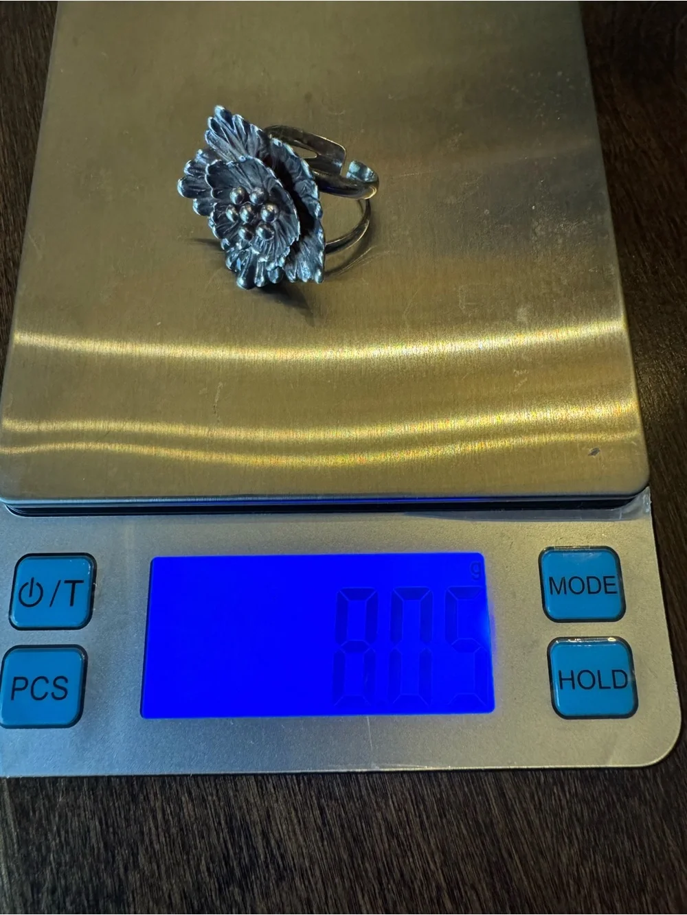 950 Sterling floral cocktail ring